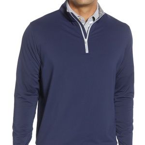 PETER MILLAR Perth Performance Golf Quarter-Zip Navy Pullover